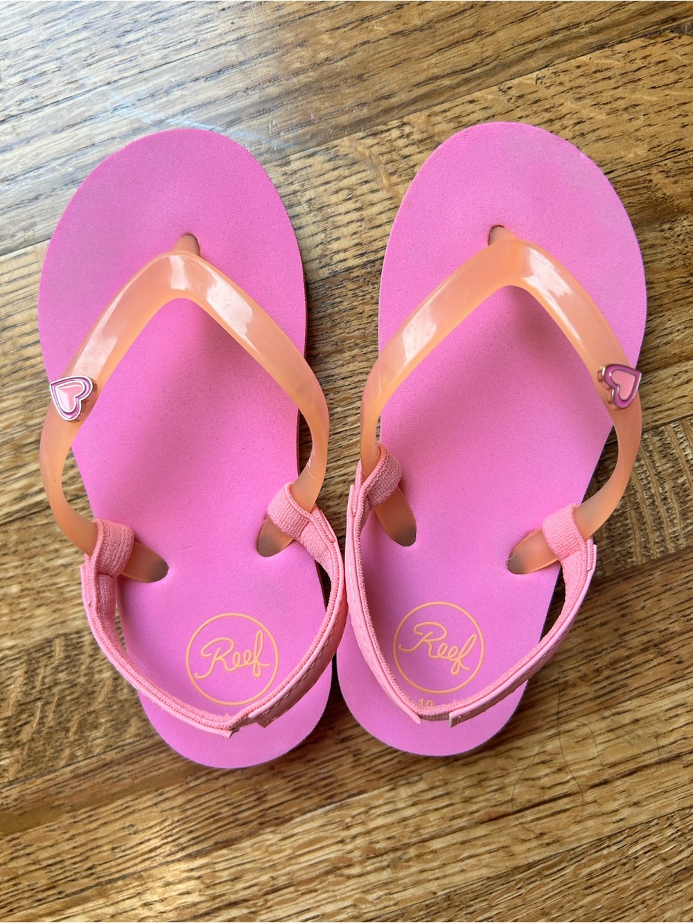 Reef Kids Pink & Peach Heart Strap Sandals